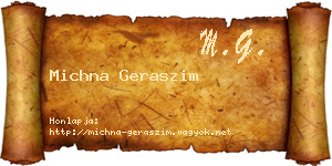 Michna Geraszim névjegykártya